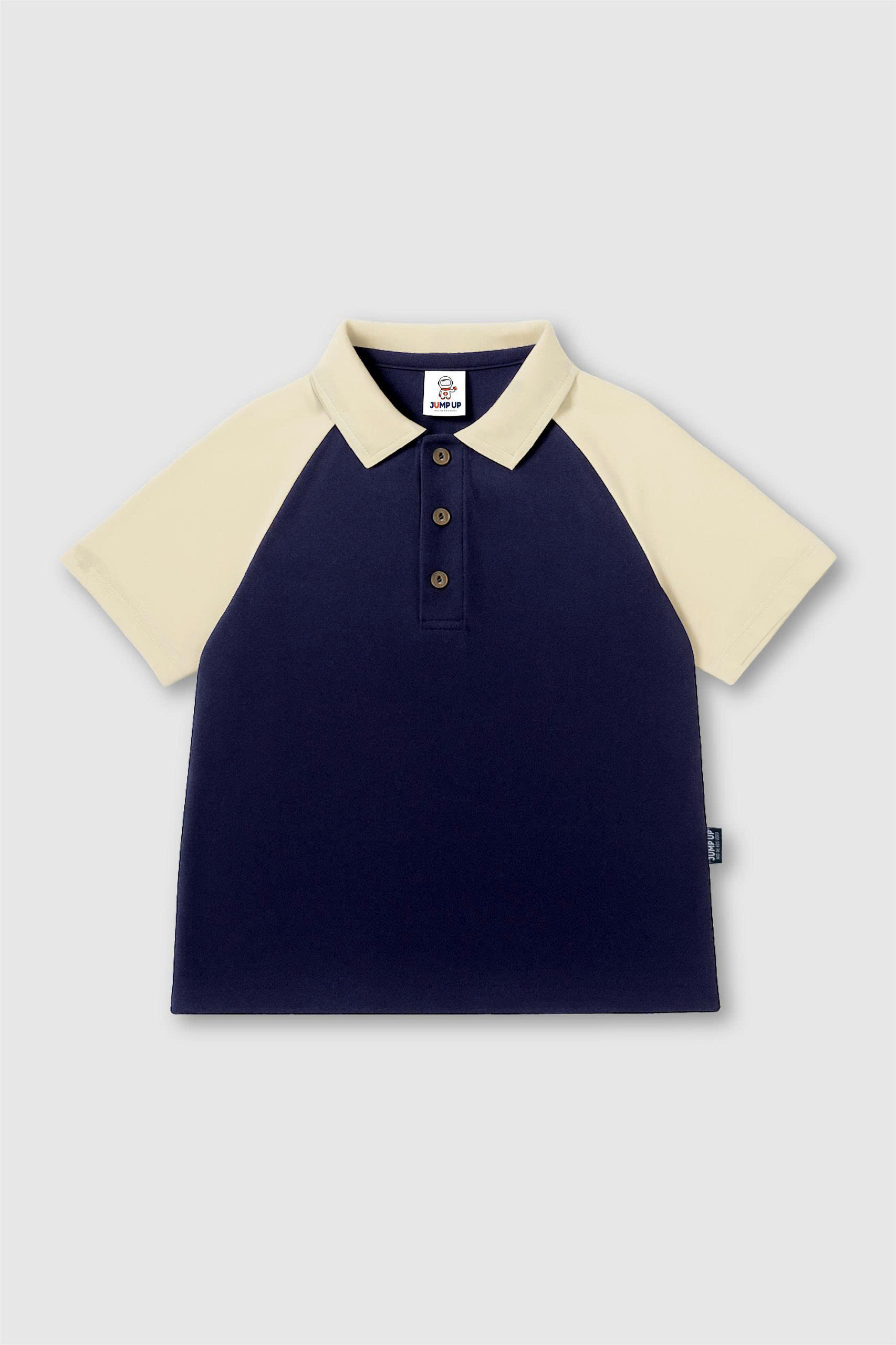 Áo polo than mix cổ và tay be